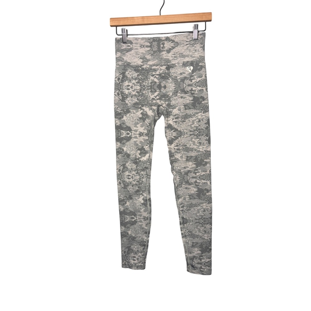 Women's Best Compression Leggings L Grey Camo Seamless High Rise Athleisure